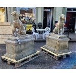 Pair Jacquemart Hounds on Plinths